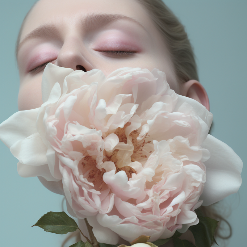 Smelling fragrance of flower