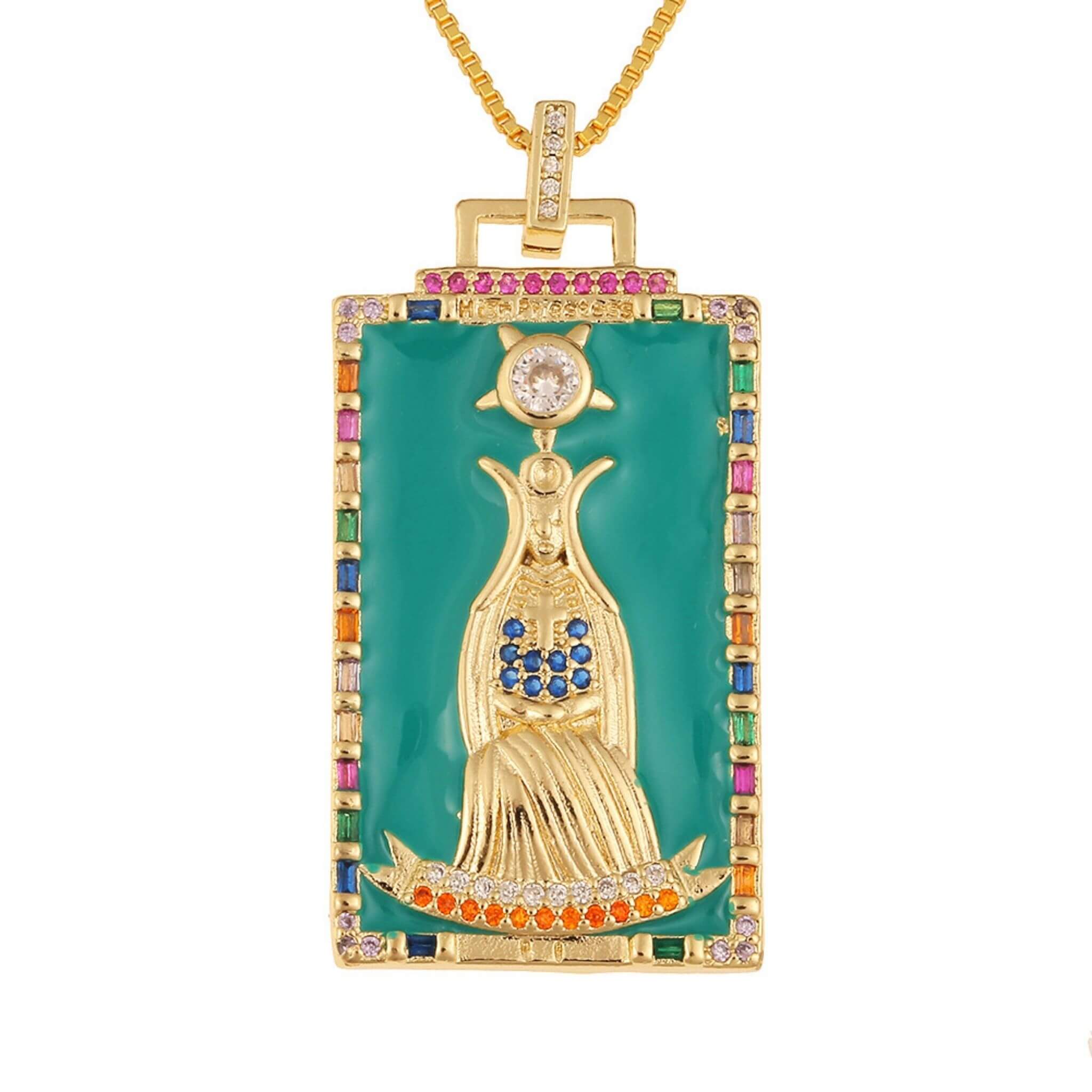 High priestess tarot charm necklace