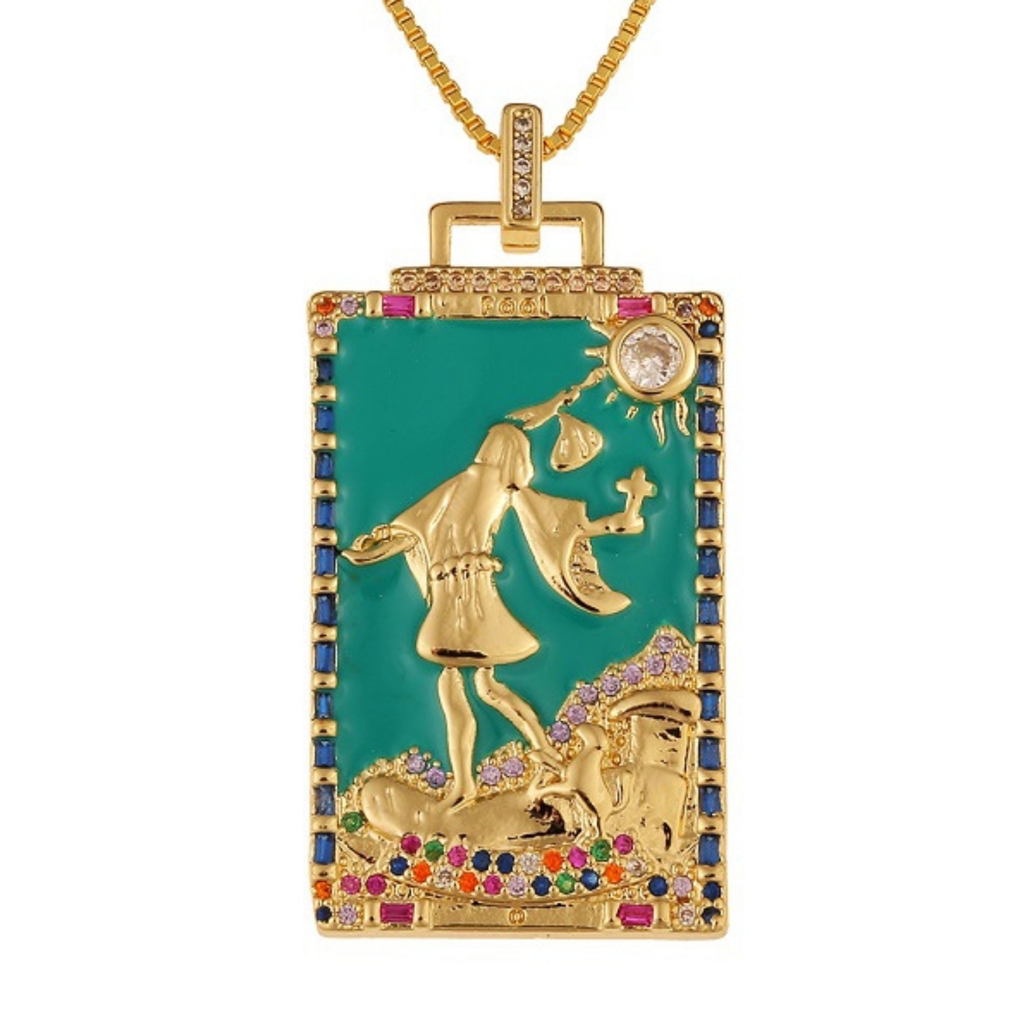 Dullard tarot charm necklace