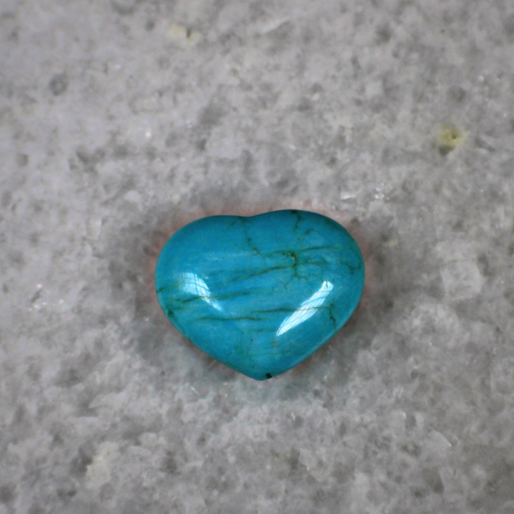Turquoise Blue Howlite Heart Crystal